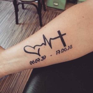 "Heartbeat tattoo for men inner bicep"